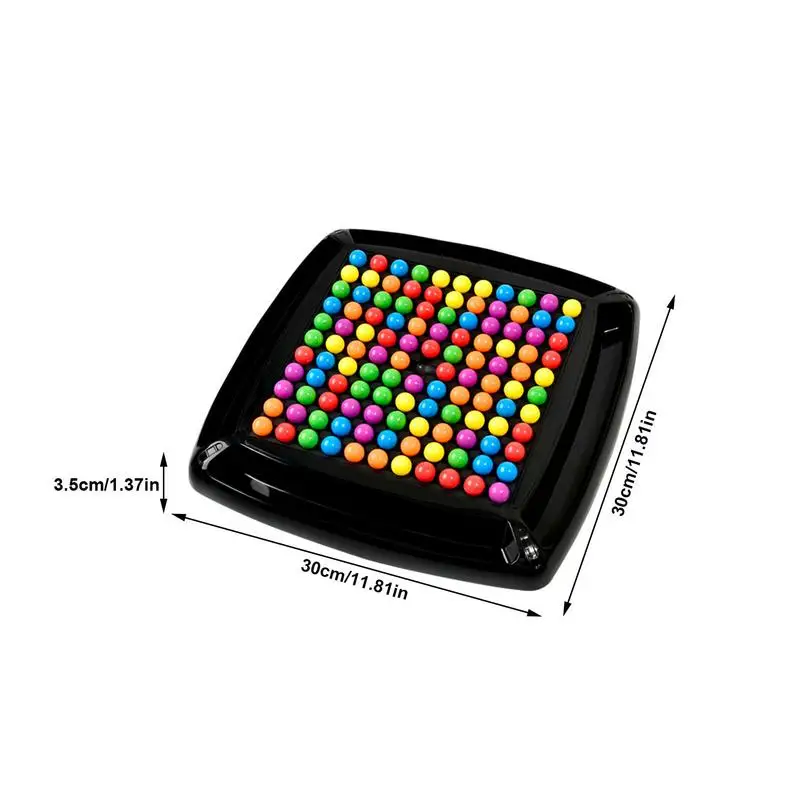 Rainbow Elimination Board Games Rainbow Ball Matching Game Fun Puzzle Chess Board Games With 120pcs Colored Beads Ball For Kids