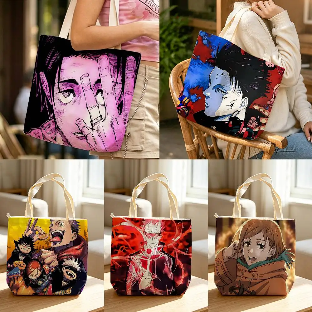 Anime JJK Y-Yuji x Megs Waterproof Lined Canvas bags suitable for going to class, shopping, gifts, and commuting