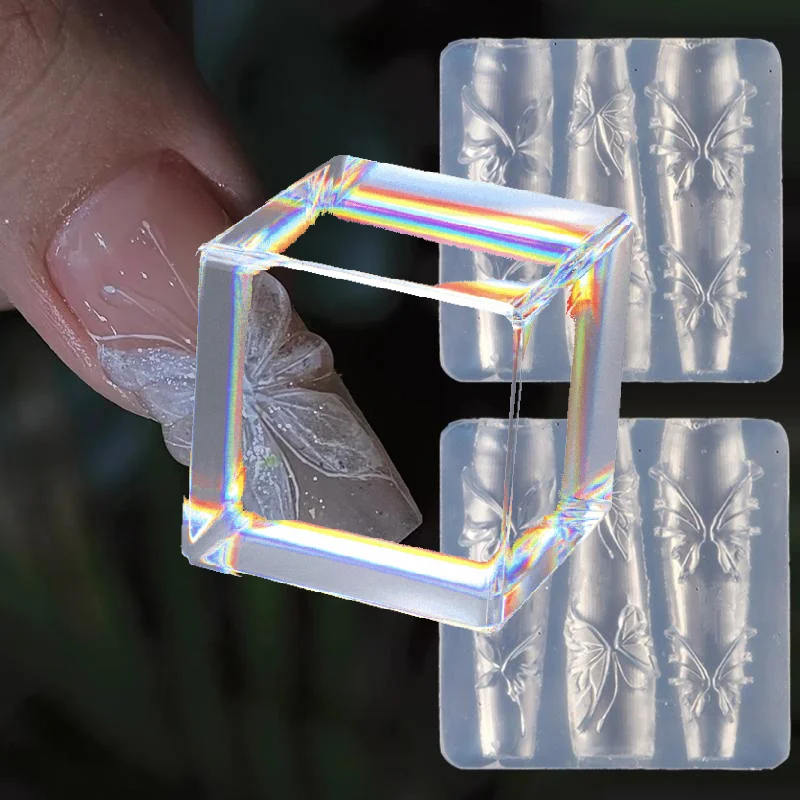 Butterfly Silicone Nail Design Mold 1Pcs 3D Reusable Mould for Gel Nail Charms DIY Home Manicure Beginners