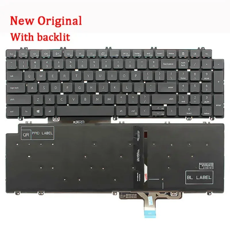 New Genuine Laptop Rreplacement Keyboard Compatible for DELL Precision 7550 7750 7760 7560 3560 3561 5520