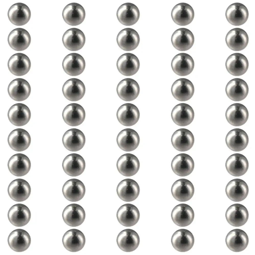 50 قطعة 2.5/3/5/6 مللي متر كرات عالية الدقة G25 الدقة كرة معدنية مستديرة الفضة 304 دراجة من الفولاذ المقاوم للصدأ تحمل كرات