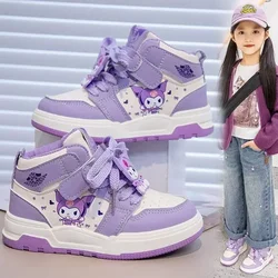 Sanrio hello kitty Sneakers girls high-top sports shoes kuromi spring and autumn new cartoon casual shoes children's board shoes