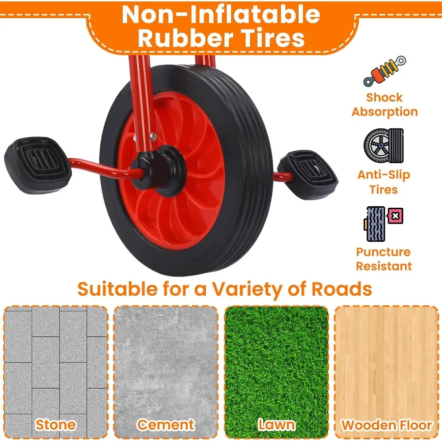 Triciclo per età compresa tra 2-8 Trike Bike Triciclo tandem per asilo nido prescolare con sedile regolabile Pneumatici in gomma airless e imbottitura posteriore