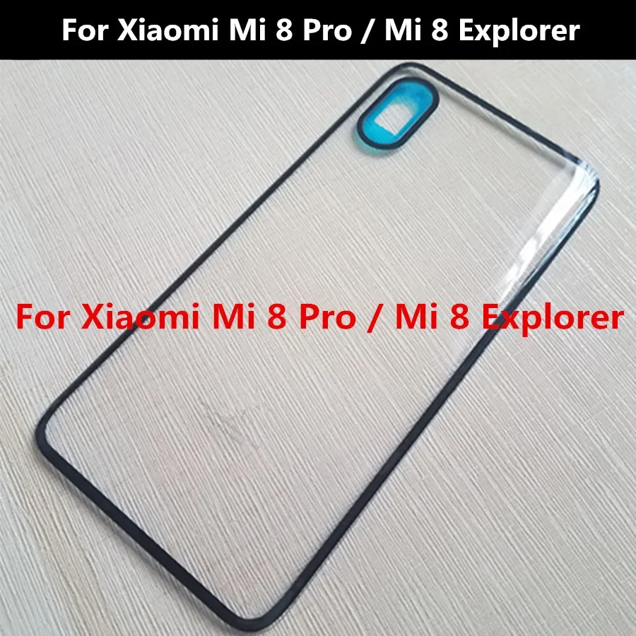 For Xiaomi Mi 8 Explorer Battery Cover mi8 pro Back Glass Rear Housing Door case Replacement For Xiaomi Mi 8 Pro