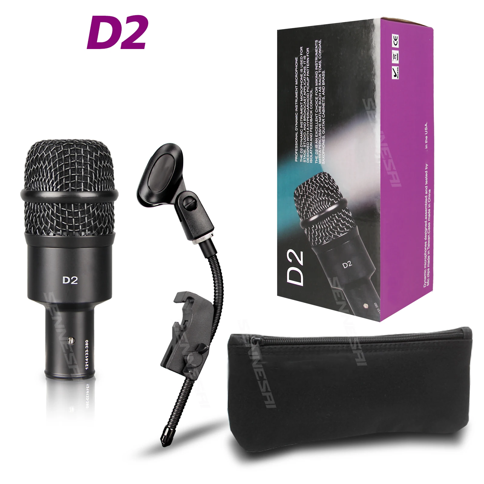 High Quality！D6 D4 D2 i5/Tom Snare Drum Microphone (Metal) Cardioid Mic For Drum Instrument Music Pick Up，ADX-51 Condenser Mic