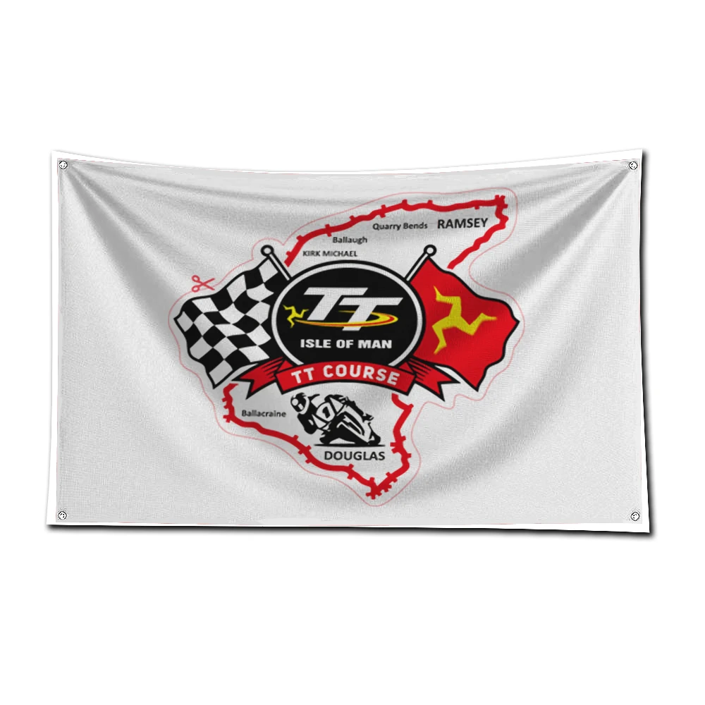 3x5 Ft Isle Of Man TT Flag Polyester Digital Printing Racing Banner for Garage Wall Art Out Door Decoration With Brass Grommets