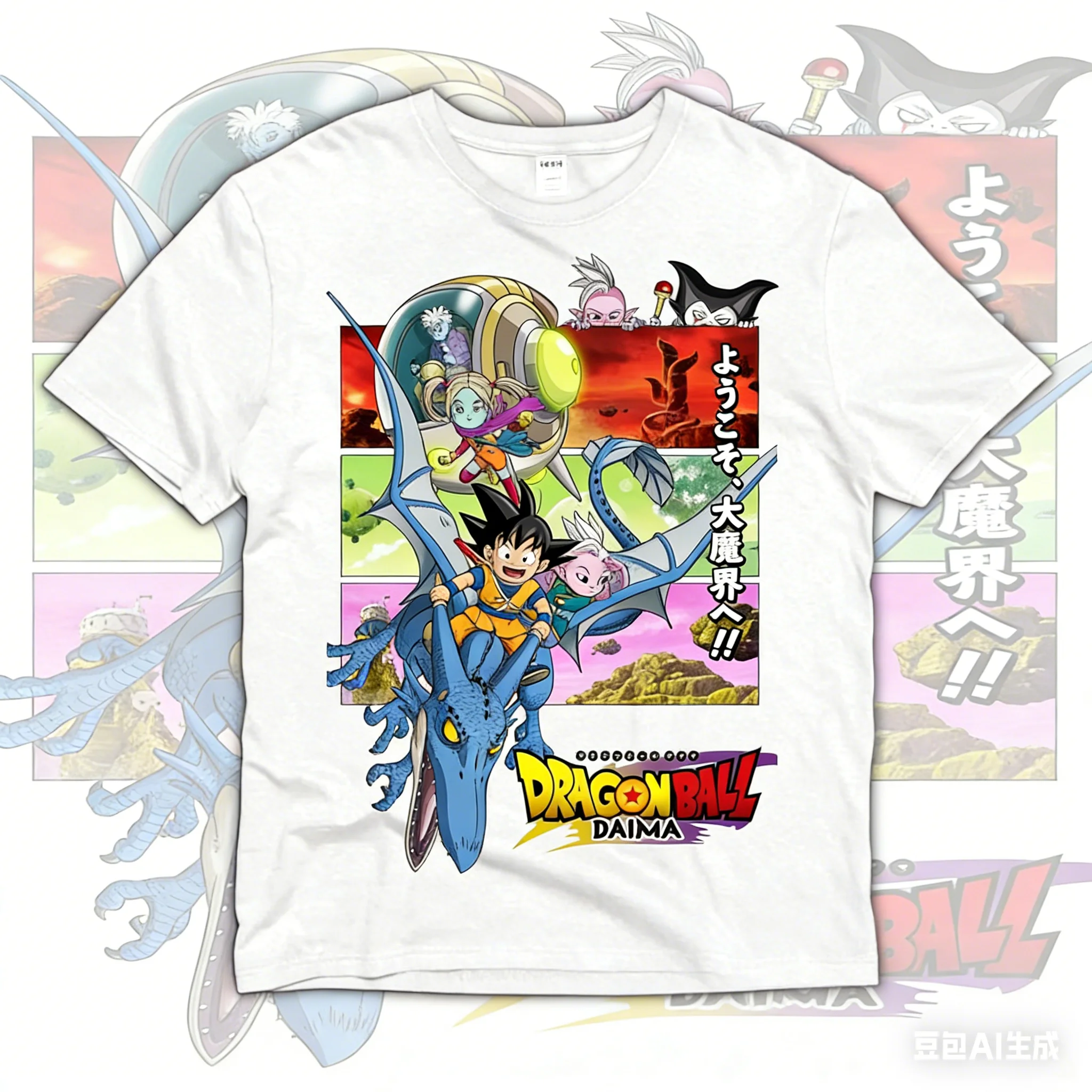 2026 Summer Dragon Ball Daima T-Shirt 100% Cotton Kid Goku & Friends Oversized Loose Breathable Gym Streetwear Unisex Tee view 2