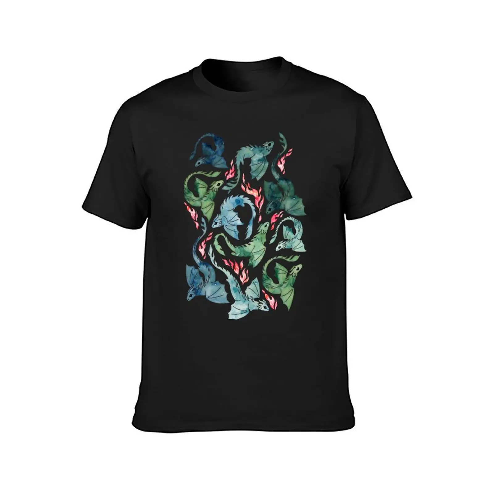 Dragon fire blue & green T-Shirt shirts graphic tees boys animal print mens white t shirts