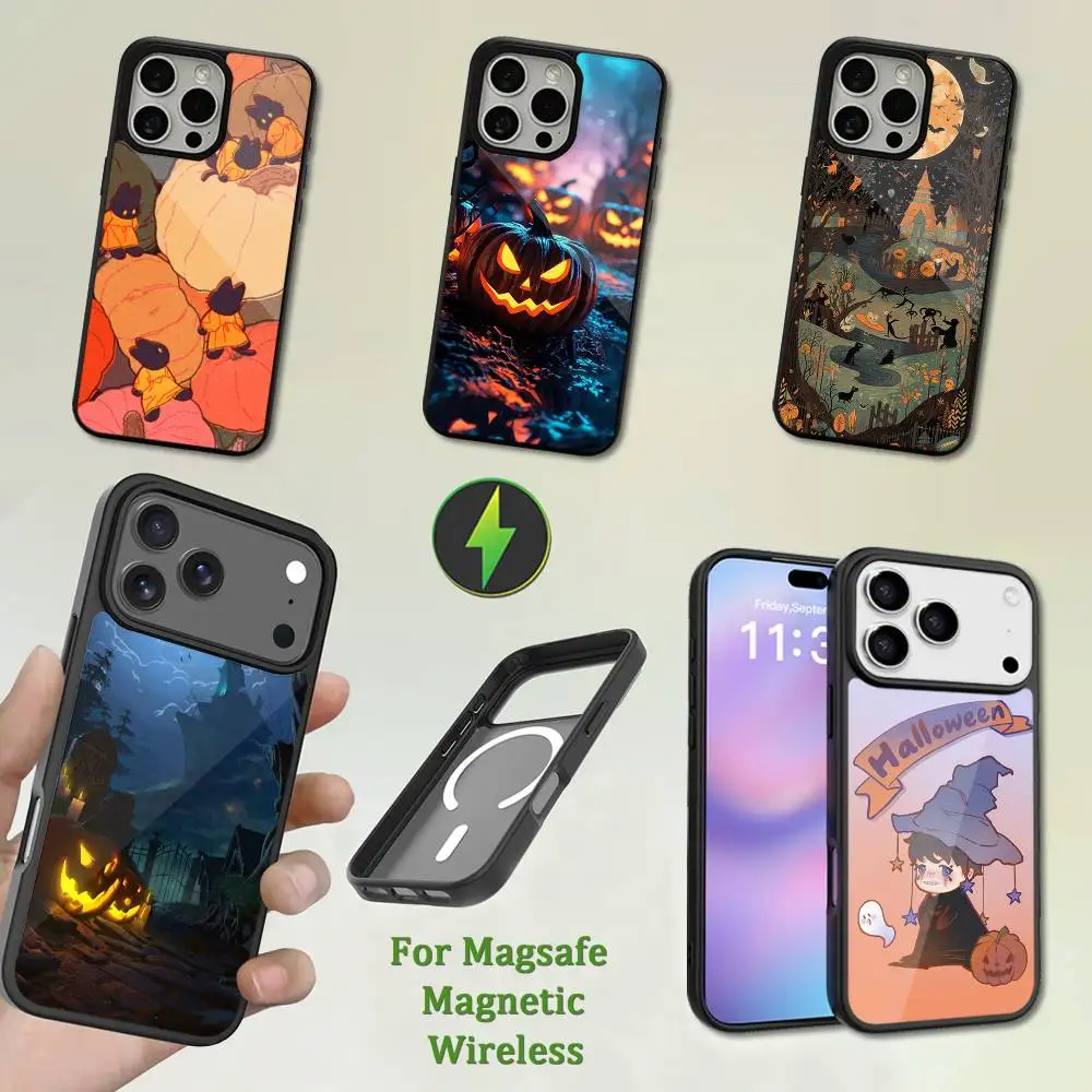 

Halloween Cartoon Art Phone Case For iPhone 13,12,11,16,15,17,14,Pro,Max,Plus,Mini,Magsafe,Magnetic Wireless Charging