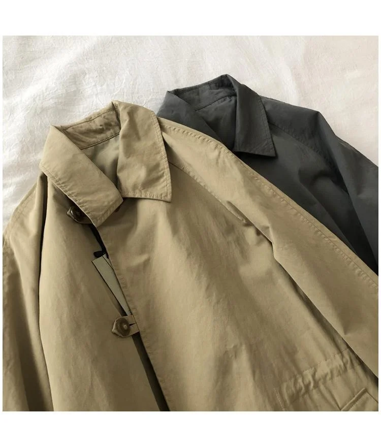 เสื้อโค้ทผู้หญิงทรงหลวมอเนกประสงค์ สำหรับฤดูใบไม้ร่วงและฤดูหนาว สไตล์ลำลอง ทรงตรง คอปกแบบสเวตเชิ้ต กระดุมเดี่ยว สีพื้น