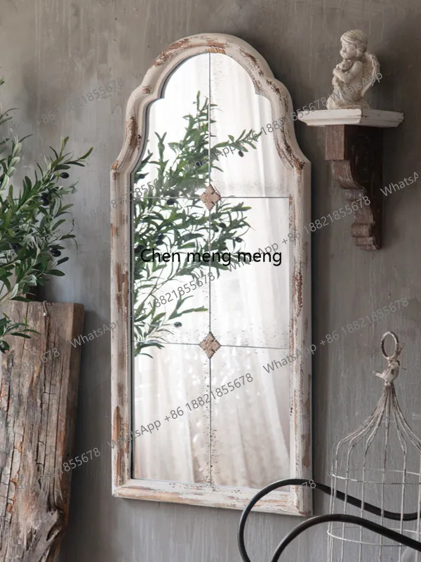 European retro full-length mirror, nostalgic, clothing store decorative mirror creative wall decoration
