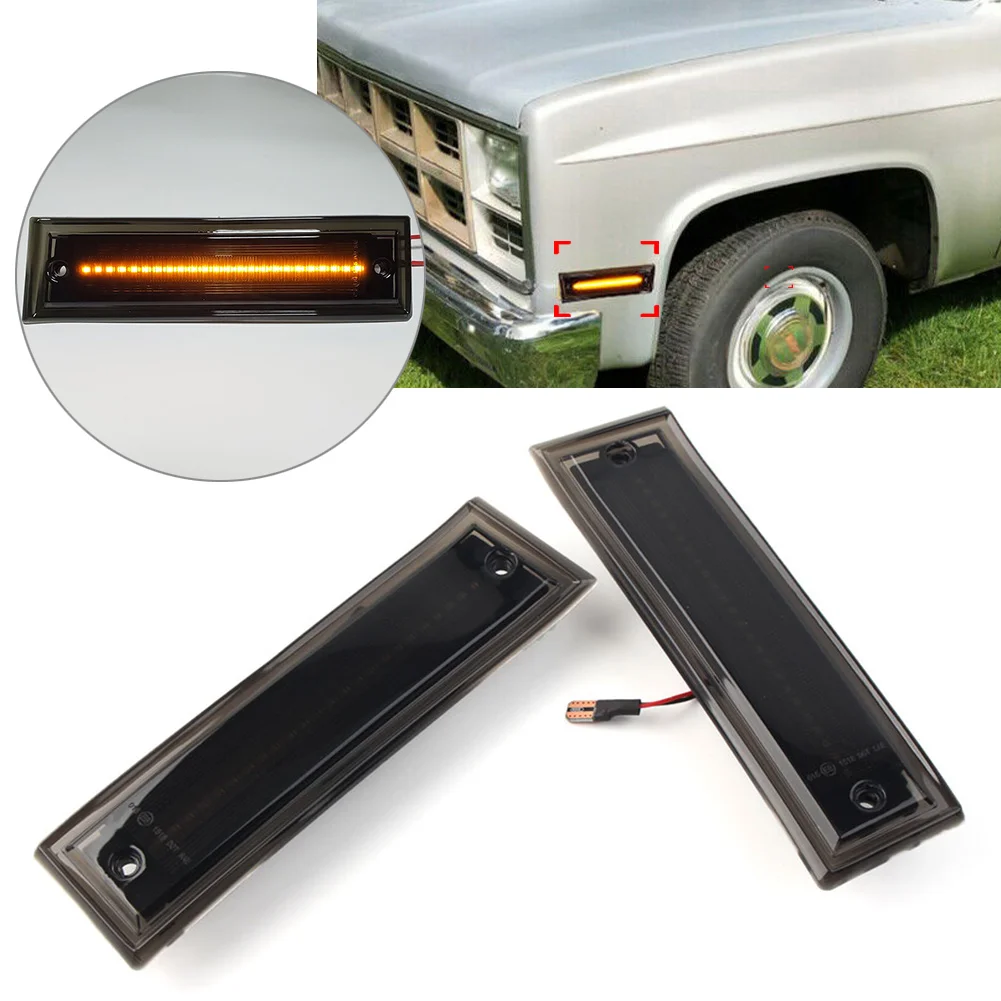 2 шт. Янтарный светодиодный боковой габаритный фонарь для Chevrolet C10 C20 C30 GMC C1500 C2500 C3500