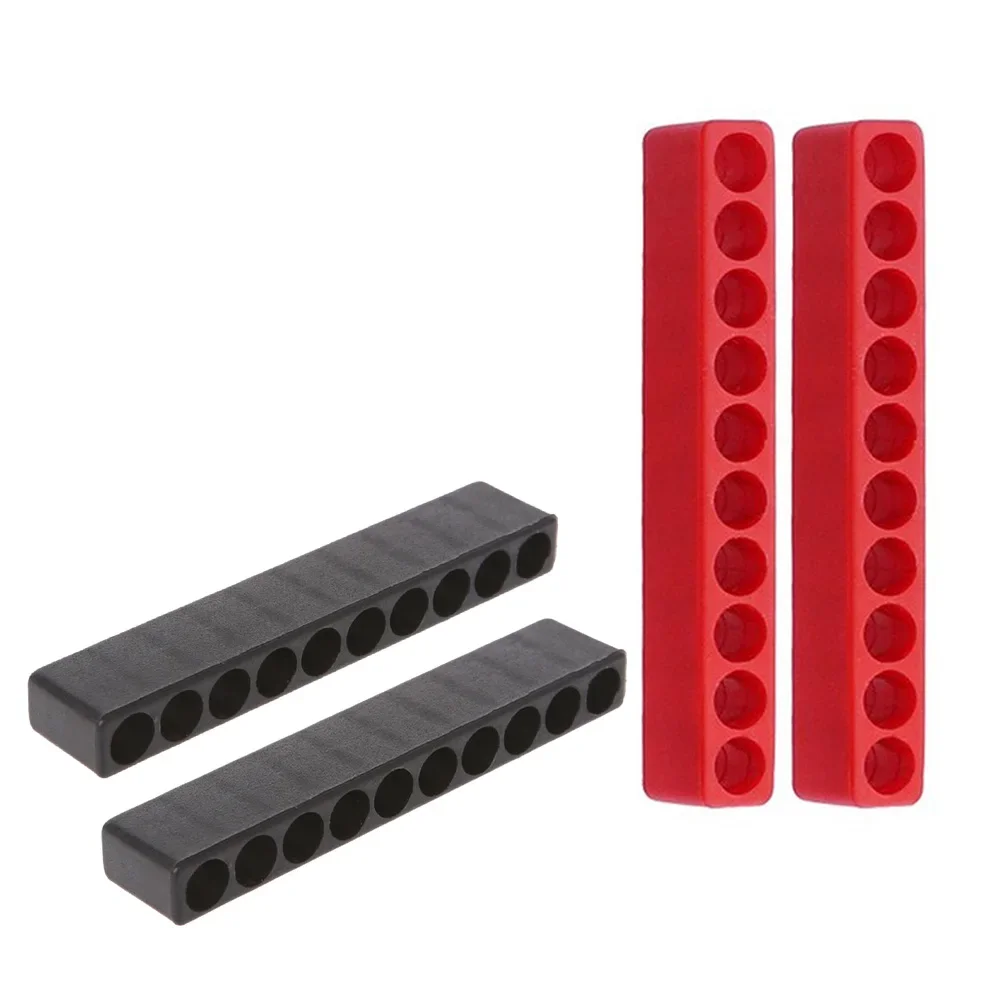 4pcs 10 구멍 육각 생크 스크루 드라이버 비트 홀더 보관 부드러운 고무 주최자 1/4 인치 6.35mm 육각 스크루 드라이버 드릴 비트 스탠드