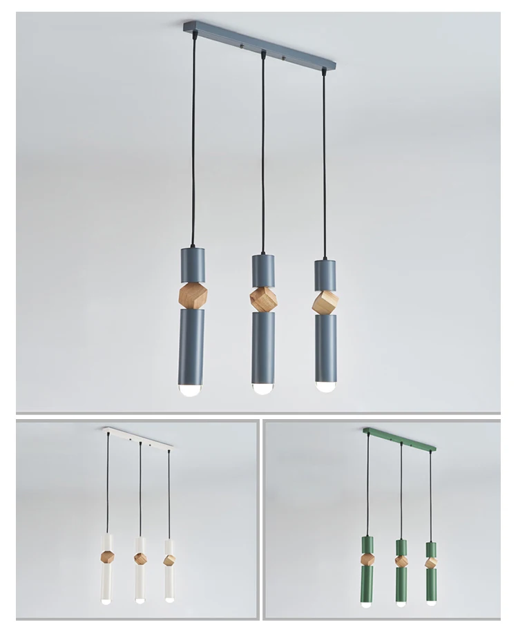 Lámpara colgante LED de estilo nórdico, candelabro Vertical cilíndrico creativo, de línea larga, para mesa de Bar, café y restaurante, novedad