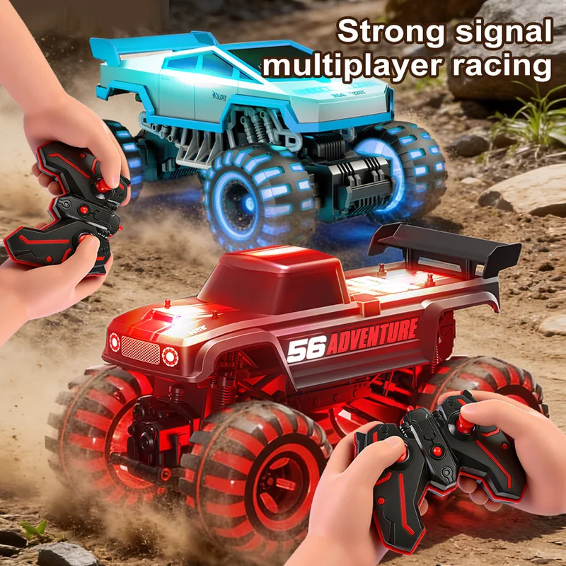 New Energy 24 Ghz Remote Control Monster Truck 1 10 4 Wheel Drive Glowing Tires High Speed Climbing Off Road Multiplayer Racing