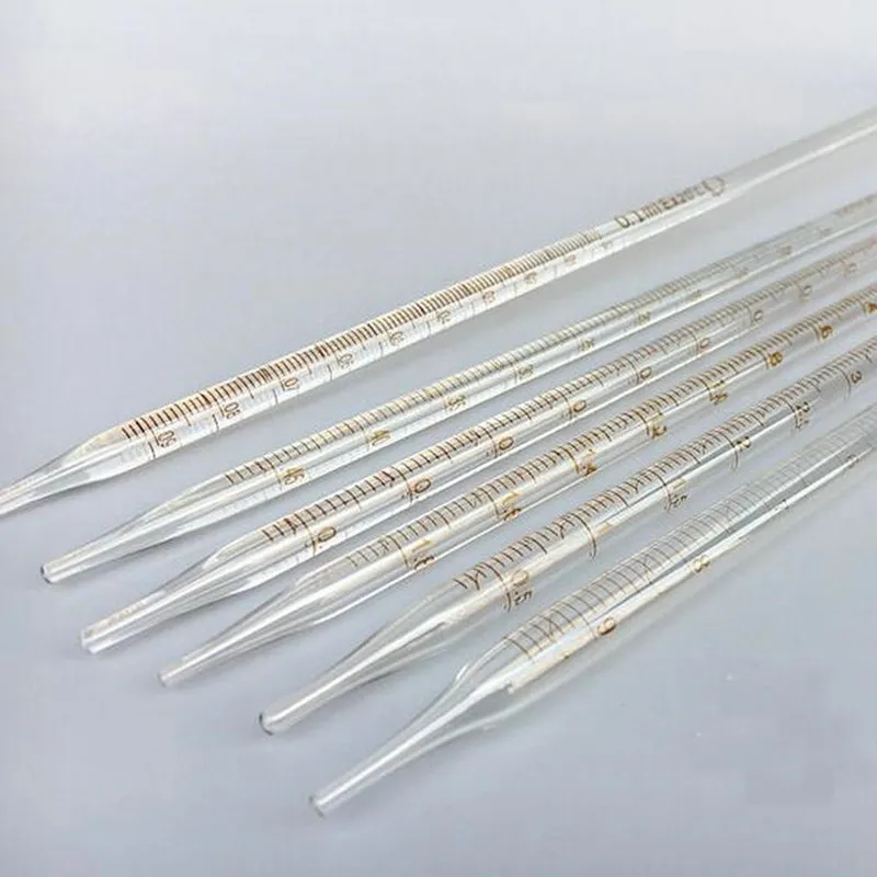 5Pcs/Lot 0.1ml To 50ml Glass Graduated Pipette With Color Mark, All Size Available Glass Dropper Pipet Tube Transfer Pipette