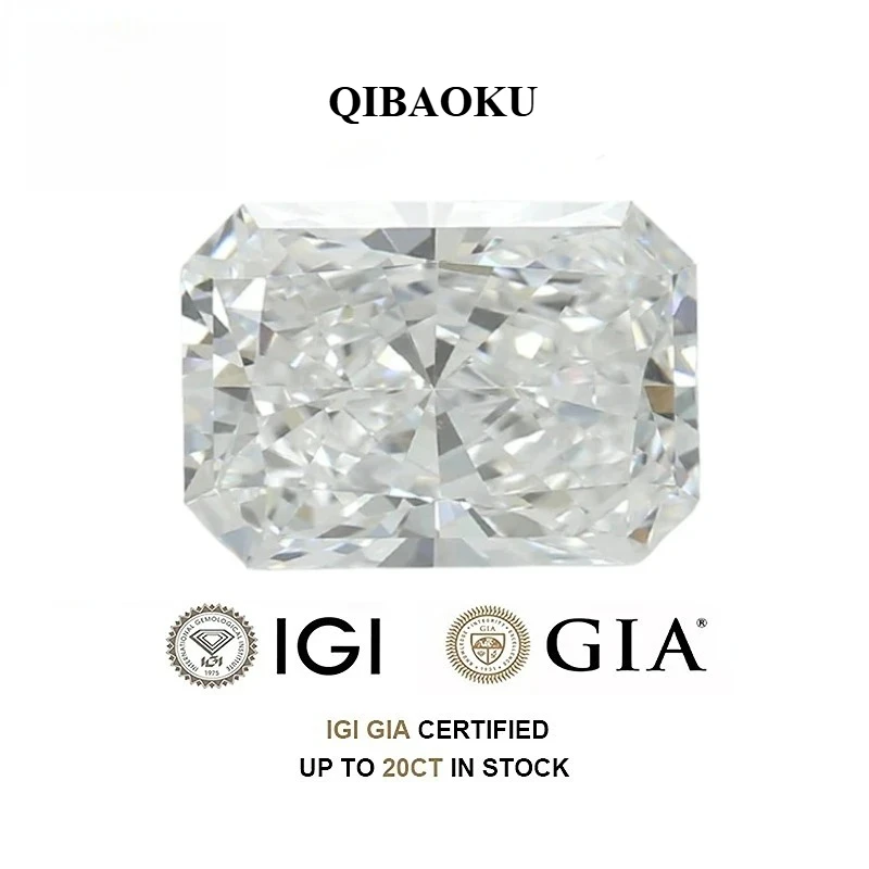 QIBAOKU Jewelry IGI GIA Certificate Radiant Lab Grown Diamond 1ct 1.5ct 2ct 2.5ct 3ct 5ct Laboratory Diamonds Wholesale 2026