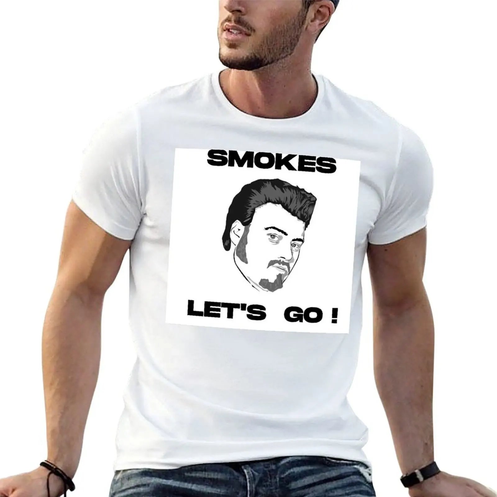 Smokes Let's Go T-Shirt man t shirts high quality luxury brand printed t shirts for man t shirts for man pack white T-shirt