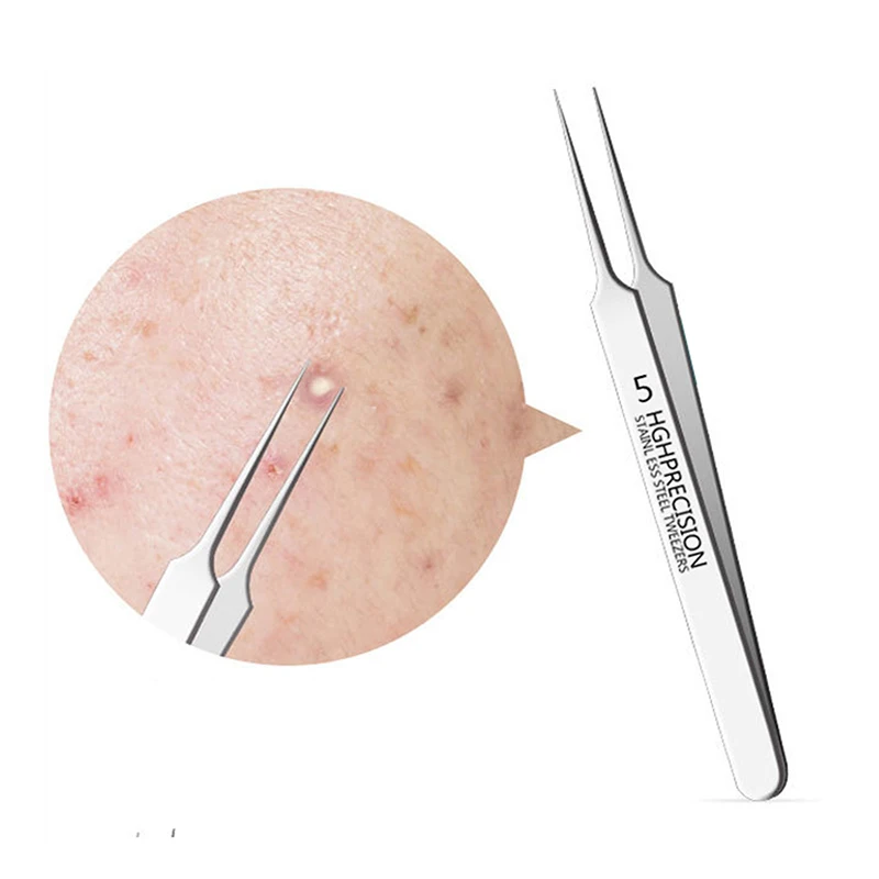 Blackhead Remover แหนบสแตนเลสสิว Remover แหนบ Precision สิว Popper เครื่องมือคลิปเซลล์สําหรับผิว Purification