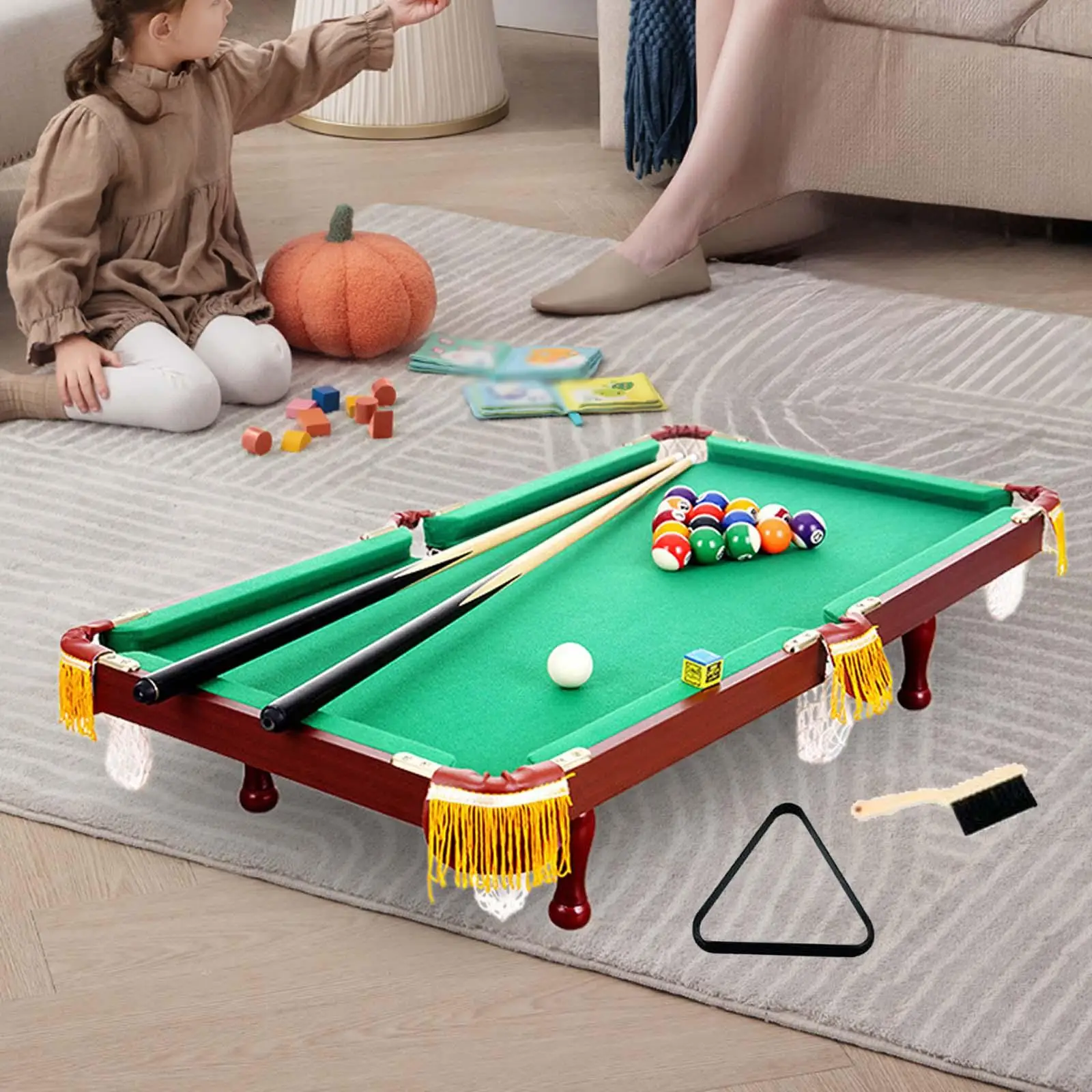 Billiards Game Parent Child Games Billiard Cues Travel Family Office Bar Friends Portable Mini Tabletop Pool Set Indoor Game Toy