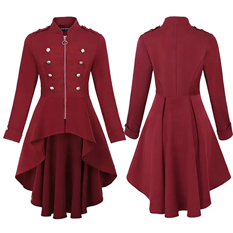 Große Größe Damen St Punk Jaet Frack Militär orm Anzug Knopf Halloween Cosplay Kostüm Traditionelle Chinesische Ethn...