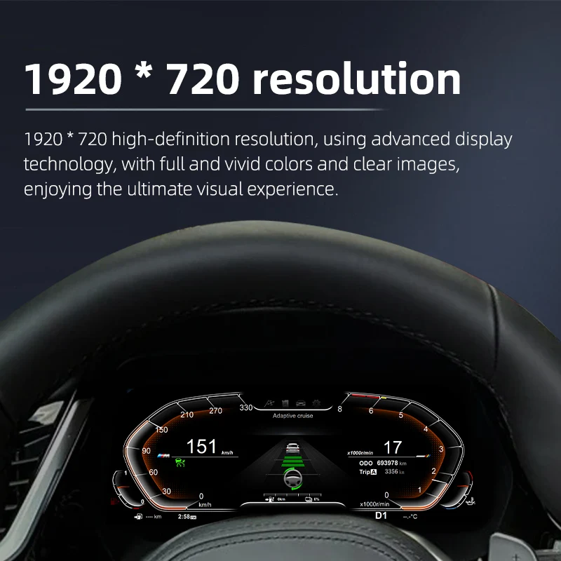 أداة رقمية للسيارة الذكية LCD عداد السرعة للوحة القيادة لـ F30 F31 F34 E90 E91 E92 2005-2020 نظام LINUX العنقودية الرقمية #4