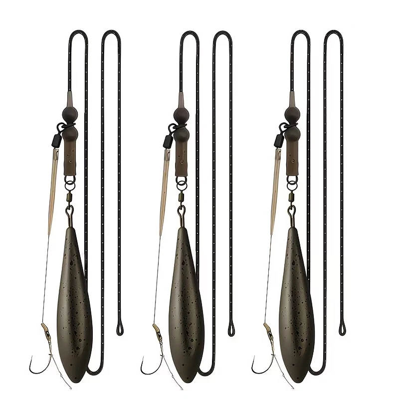 1 Set Carp Fishing Rig with Waterdrop Lead – Built-In Drop Weight for Long Distance, 40-120G Adjustable Reservoir Tackle Kit!