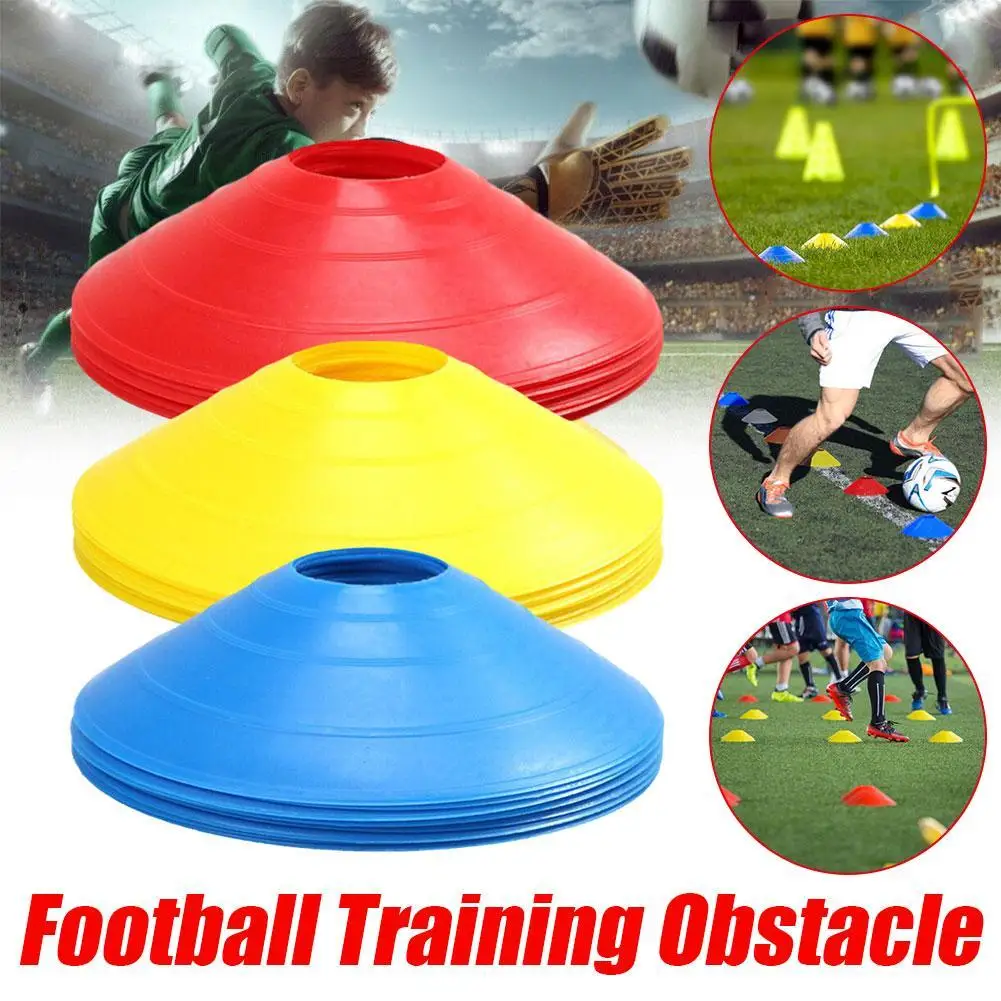 

10Pcs Football Training Obstacle Logo Plate Agility Training Disc Cone Multi Sport Training Space Cones Marker Soccer Supplies