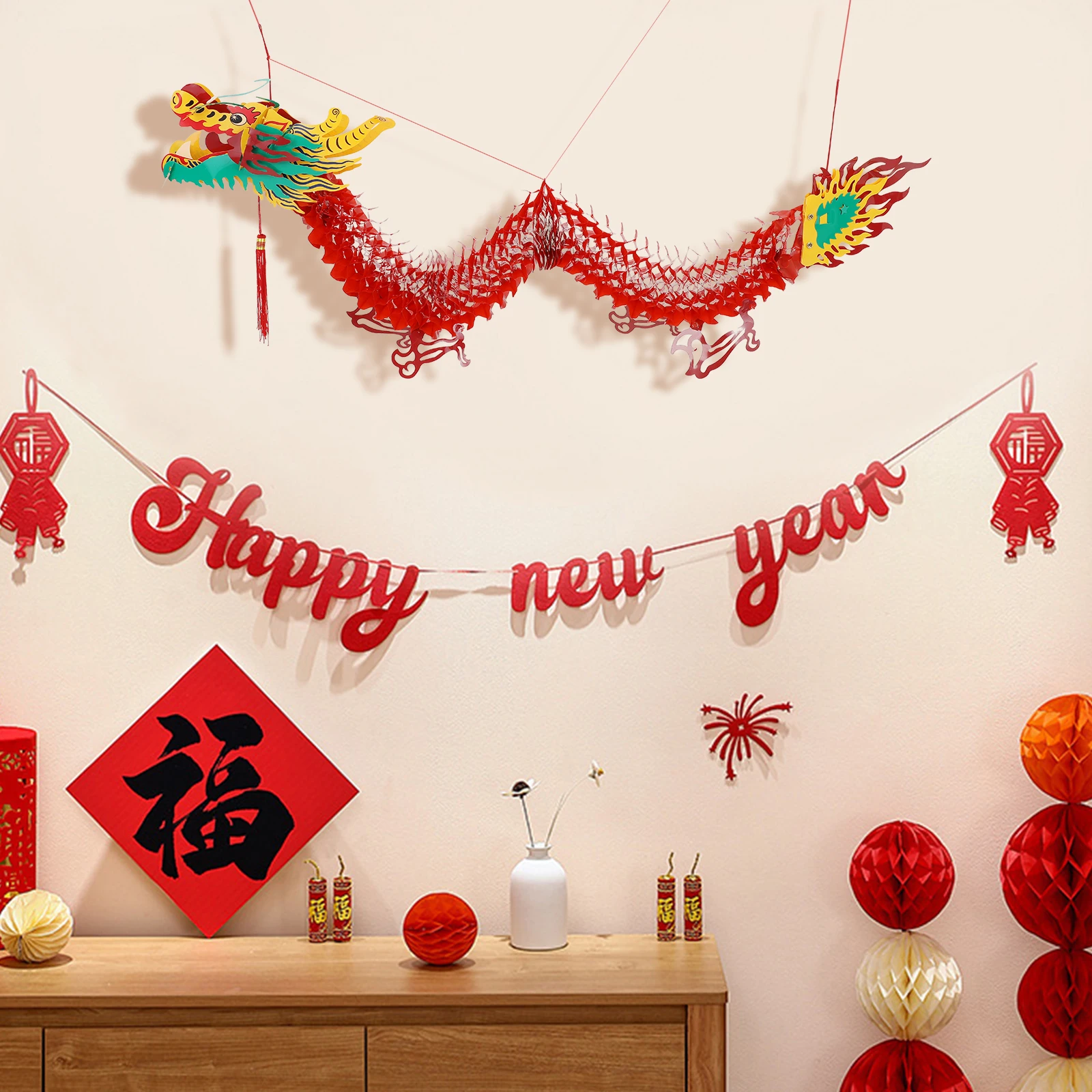 

Outdoor Ornaments Chinese Dragon Lantern Decorations New Year Red Spring Festival