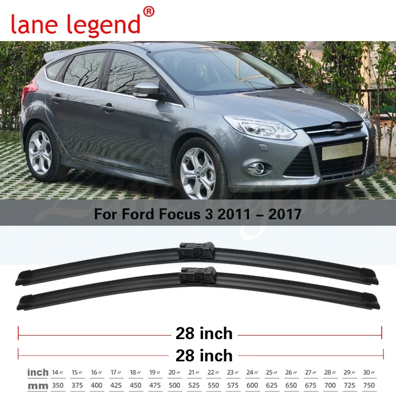 Car Wiper Front & Rear Wiper Blades Set For Ford Focus 3 2011 - 2017 Windshield Windscreen Window Rain Brushes 28\