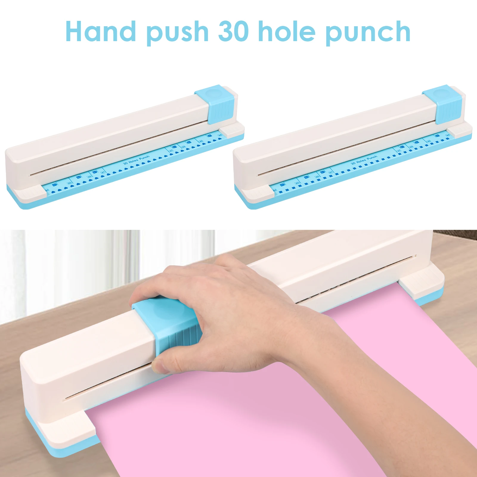 

30-луночный дырокол для бумаги, портативный настольный дырокол для переплета, дырокол для бумаги с вкладышами для офисных тетрадей, скрапбукинга, журналов