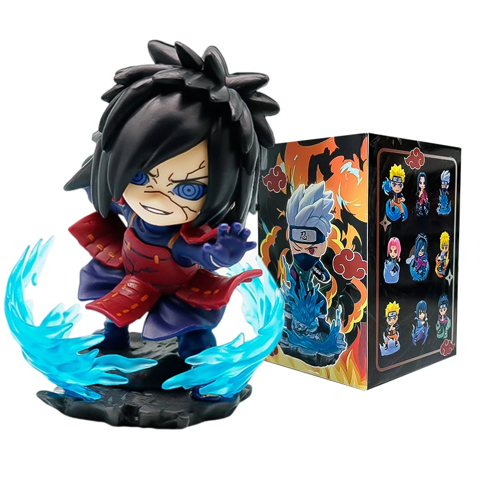 Naruto Blind Box Actionfiguren-Set Q-Version PVC Anime-Figuren Uzumaki Sasuke Itachi Kakashi Sammelmodelle Desktop-Geschenk