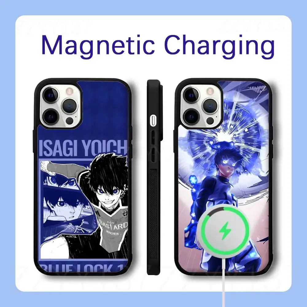 

Blue Lock Anime Football Phone Case For iPhone 16,15,14,13,12,11,Pro,Max,Plus,Mini,SE Magsafe Magnetic Wireless Charging