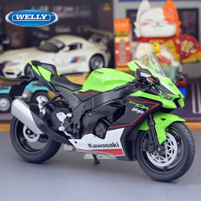 

WELLY 1:12 Kawasaki Ninja ZX-10R Heavy Locomoti Alloy Motorcycle Model Metal Toy Cross-country Racing Motorcycle Model Kids Gift