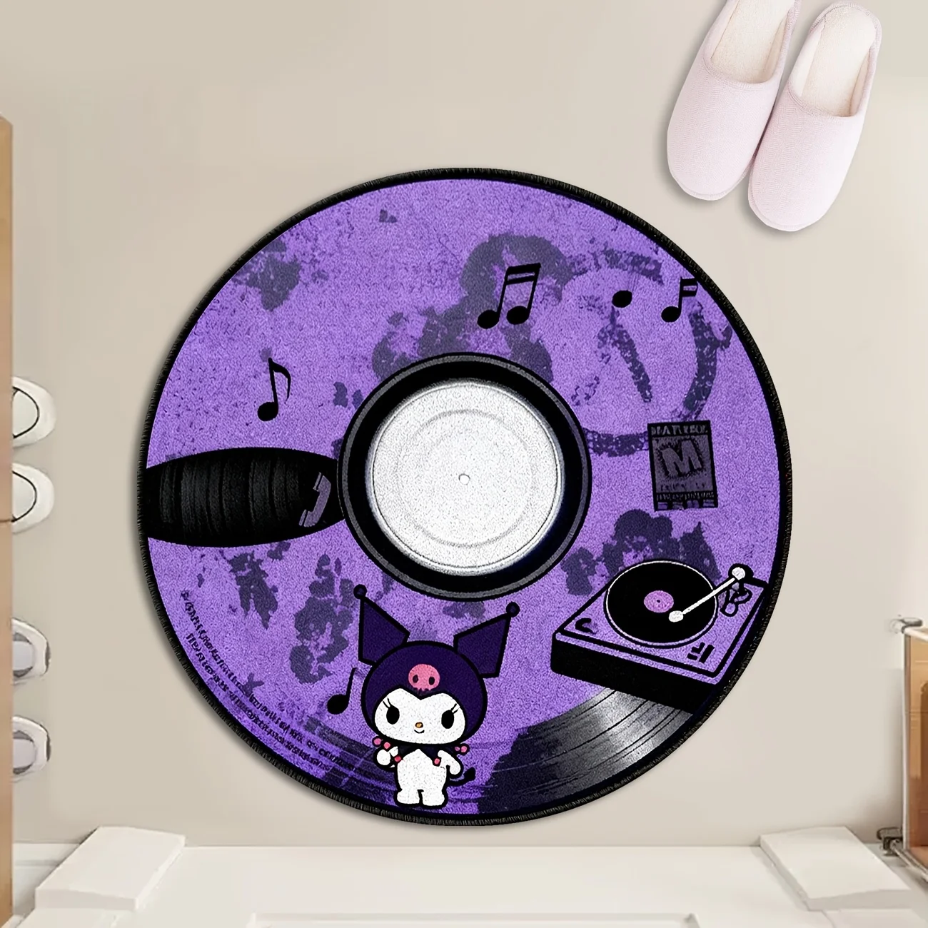 Sanrio Big Face Bow Round Rug Cute Kawaii Room Decor Floor Carpet For Adult Bedroom Living Room And Home Office