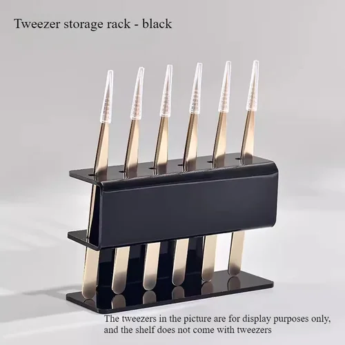 Imagen 2 del producto Estante de almacenamiento de pinzas acrílicas, soporte de exhibición profesional para extensiones de pestañas, organizador de pinzas para ahorrar espacio, herramientas de maquillaje