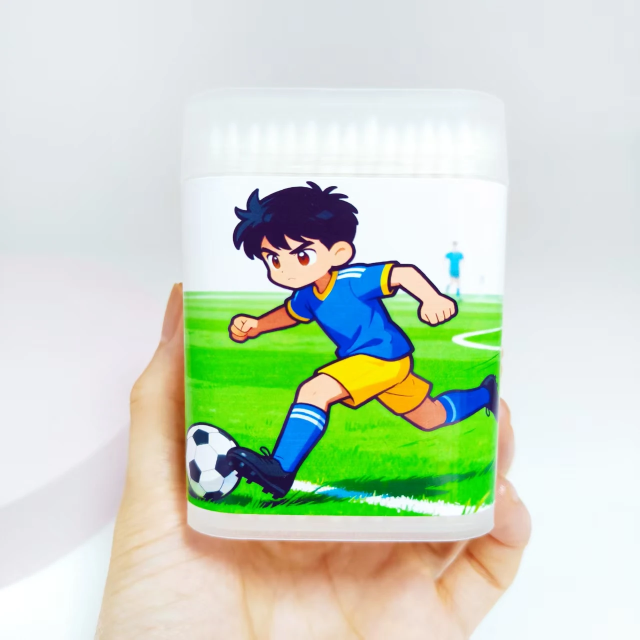 200개/400개 축구 패턴 정밀 축 면봉 볼 화이트 프로스트 박스형 양면 면봉