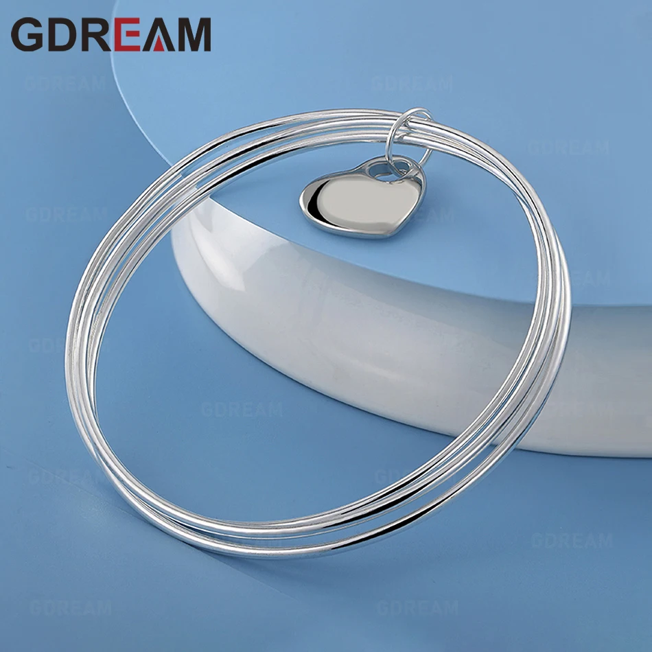 

GDREAM 925 Sterling Silver Three-Circle Heart Bracelet For Women, Perfect For Commuters, Christmas Gift, Jewelry