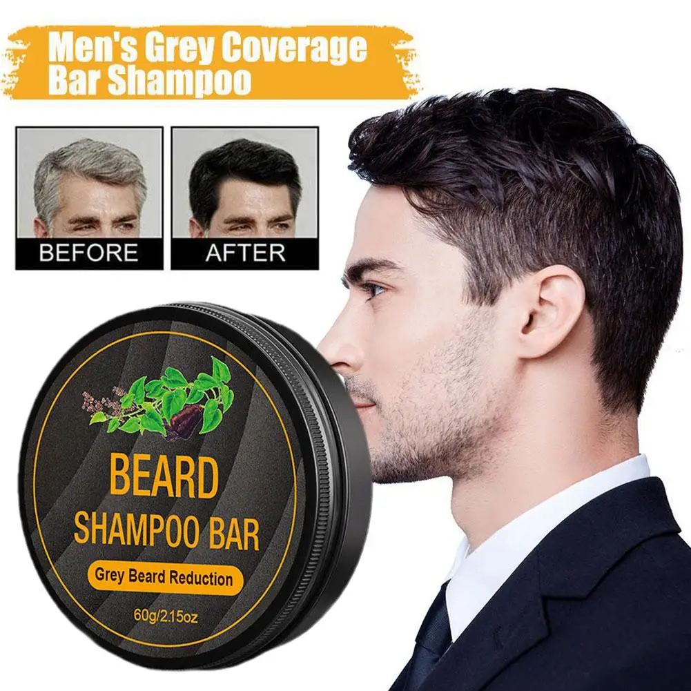 Beard Darkening Shampoo Bar Fallopia Gray Hair Coverage Gray White Bar To Bar Soap Hair Darkening Black Remove Hair Shampoo K6F6