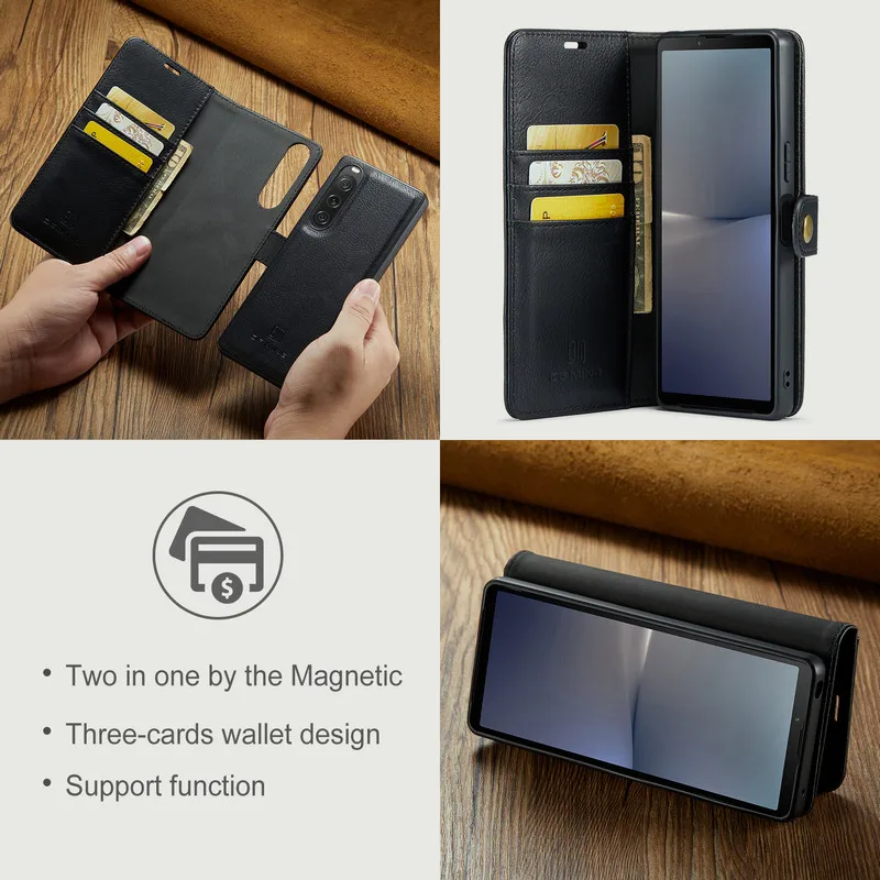 Flip Case For Sony Xpera 10 VI 2024 2IN1 Detachable Leather Wallet Cover For Sony Xperia 1 VI 5V 10 V 1V 10VI Luxury Funda