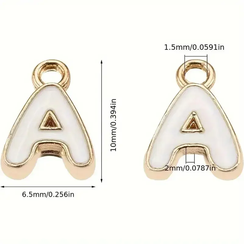 Colorful Enamel A-Z Alphabet Charms Metal Letters 100pcs Pendants For DIY Jewelry Making Bulk Charms