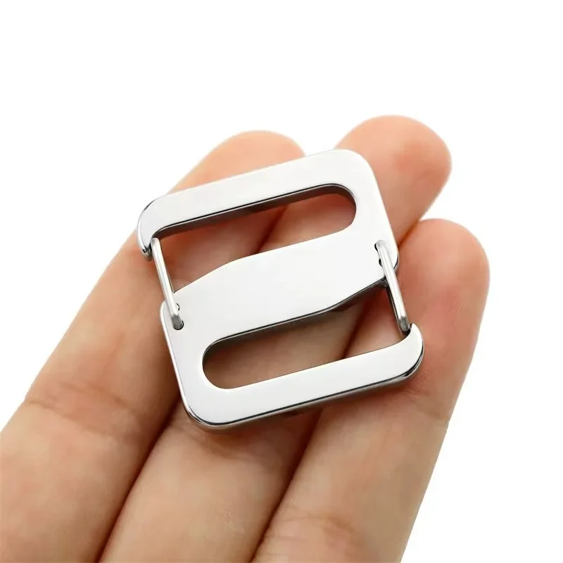 2 Stück Metall-Verstellschnallen aus Aluminium mit Einzelhakenverschluss für Rucksäcke, DIY-Bastelarbeiten, Gürtel, Taschen und Riemen. – Detail 5