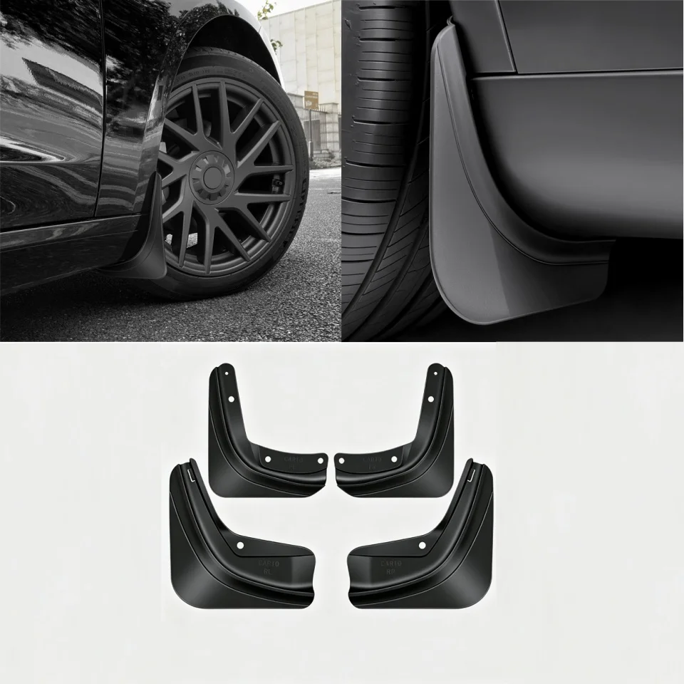 For Tesla'S Updated Model Y Mud Flaps New Model YL 2026 TPE Front Rear Wheel Mud Flaps No Drilling AllWeather Guard Protector