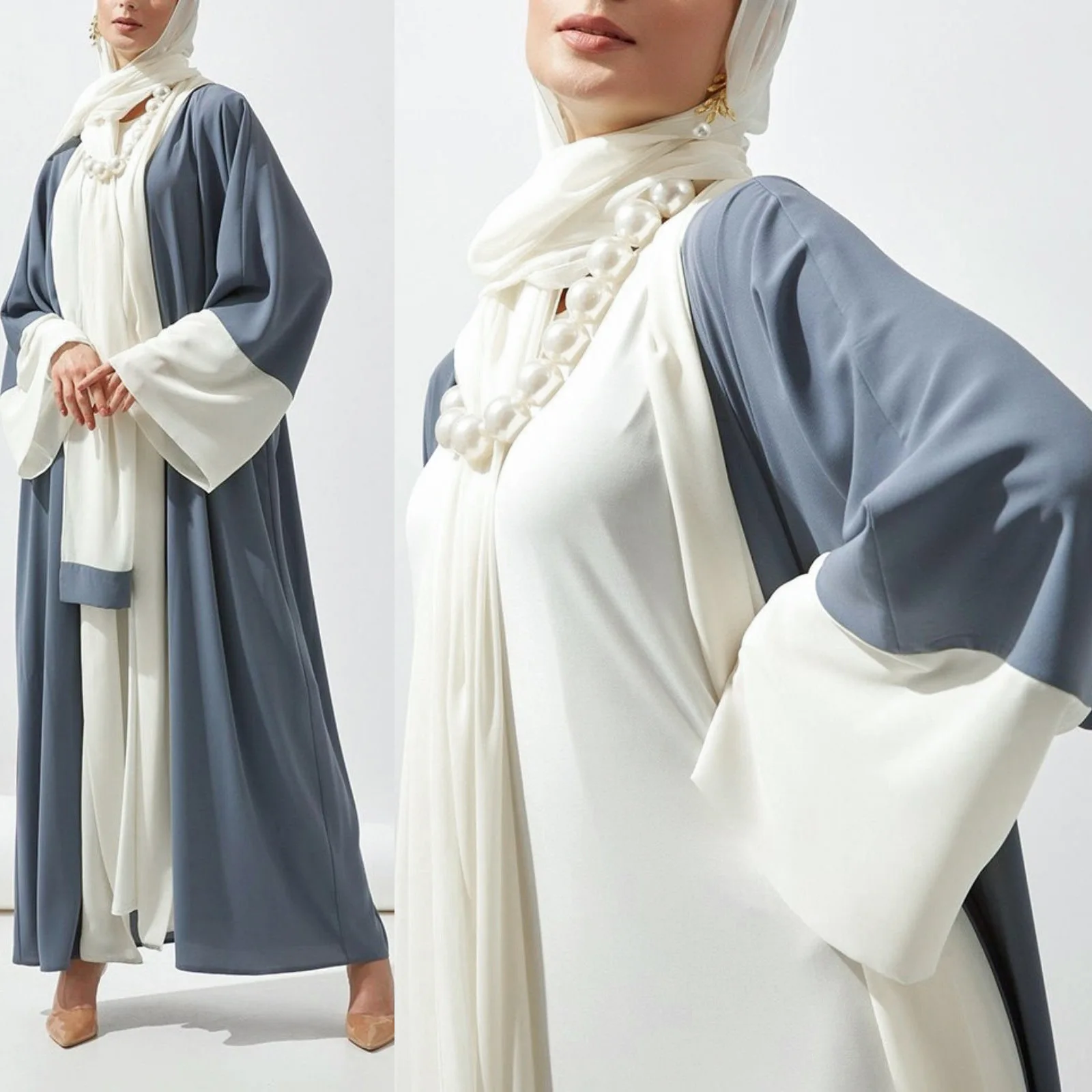 

2024 Muslim Women Hijab Maxi Dress Dubai Abaya Turkey Kaftan Eid Djellaba Ramadan Islam Clothing Arab Robe Kimono Jalabiya Gown