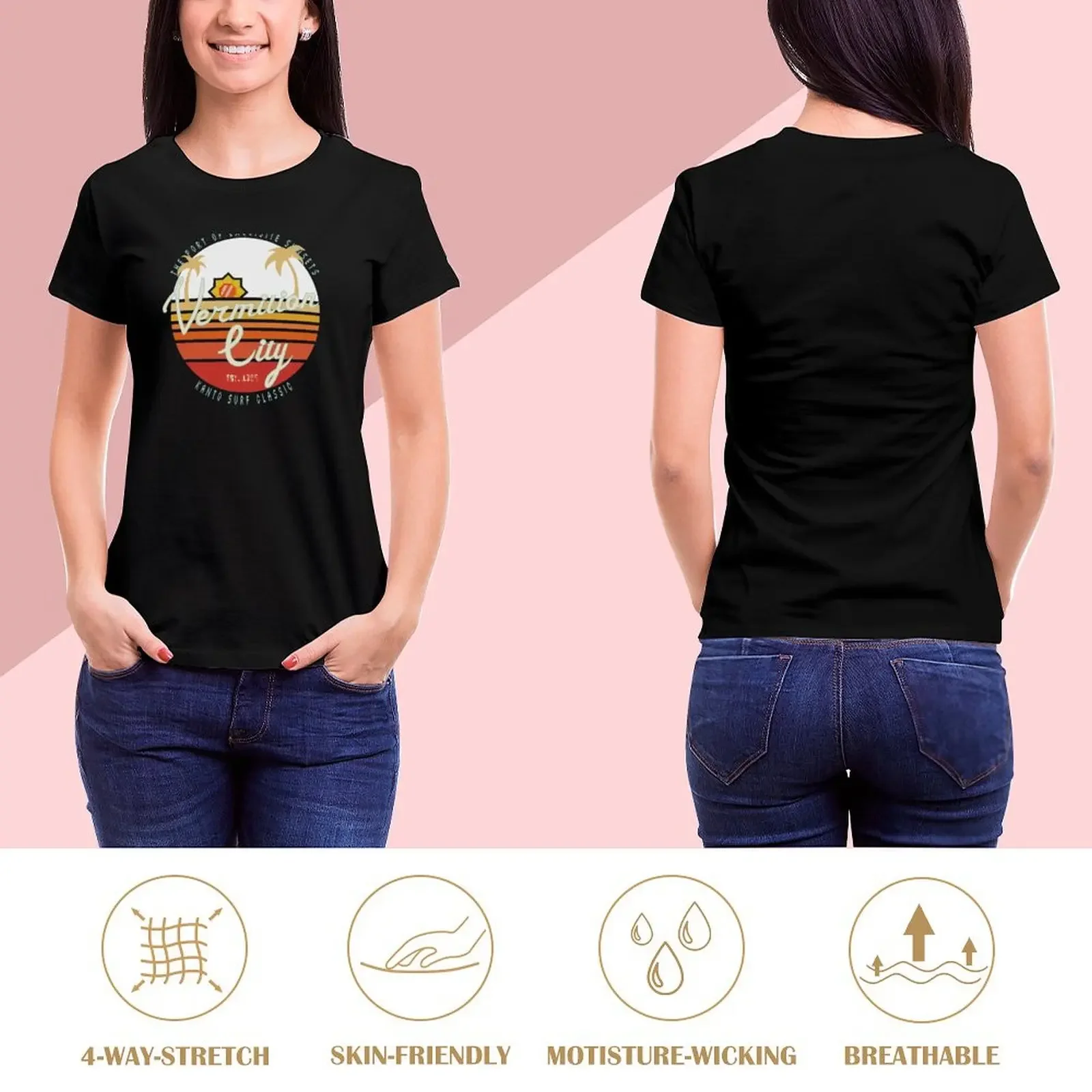 Vermilion City Surf T-Shirt female kawaii clothes hippie clothes tight shirts for Women