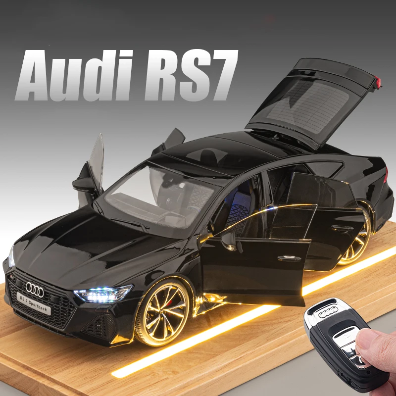 1:18 AUDI RS7 Sportback Key Version Alloy Model Car Toy Diecasts Metal Casting Sound and Light Car Toys For Children Vehicle