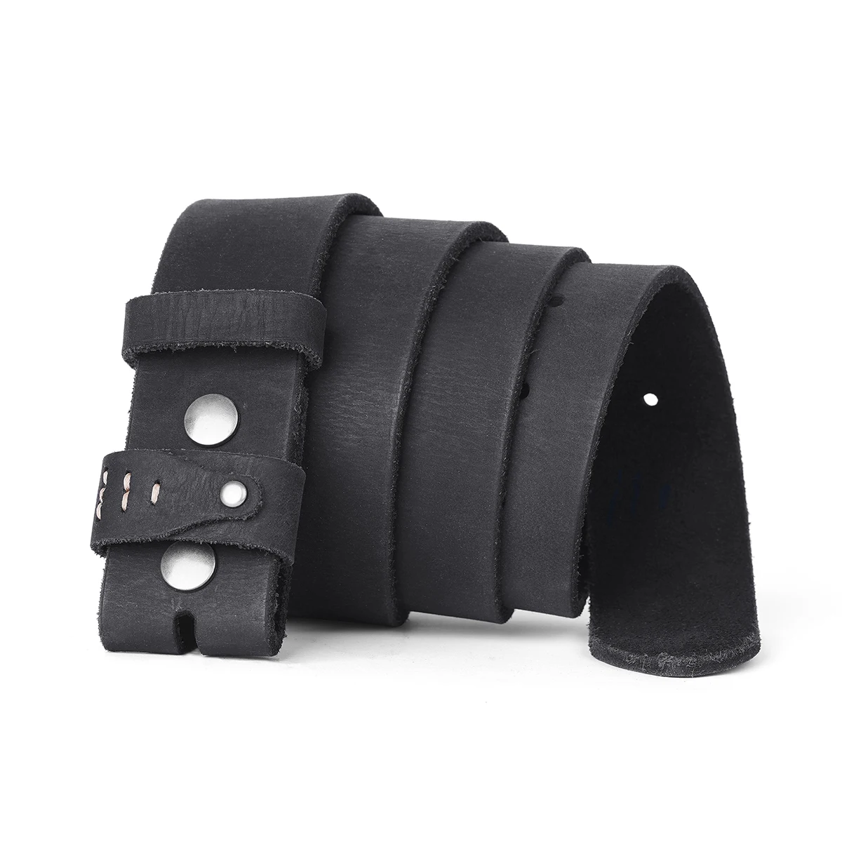 Retro 3,8 cm breiter Gürtel aus Rindsleder für Damen und Herren, Vintage, ohne Schnalle, lässiger Gürtel für den täglichen Gebrauch – Detail 3