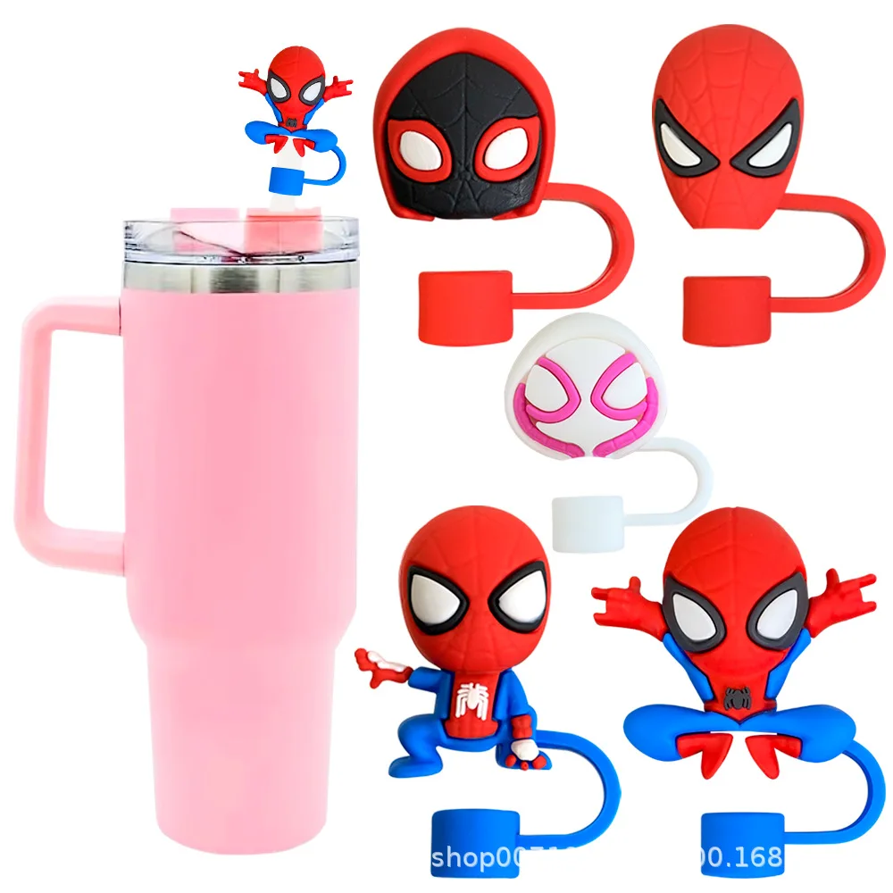 10mm Spider-Man Stanley Straw Cover Cap Dust-Proof Reusable Straw Tips Lids for Stanley Cup Leak-proof Dust Proof Straws Cover