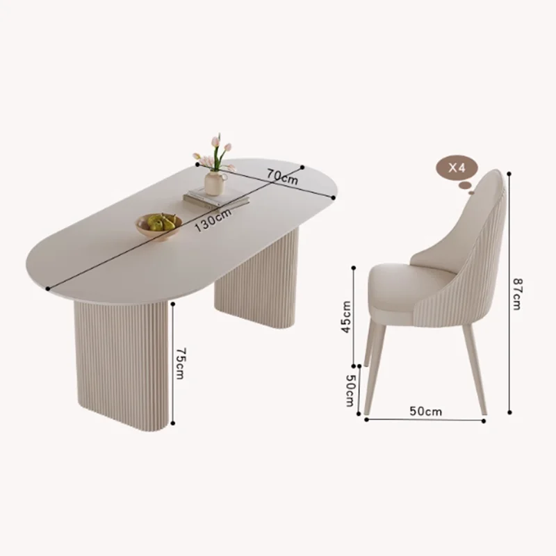 Mesa de Comedor de cocina de diseño, Mesa de Comedor ovalada única italiana nórdica para restaurante, Mesa redonda de salón, muebles blancos para el hogar