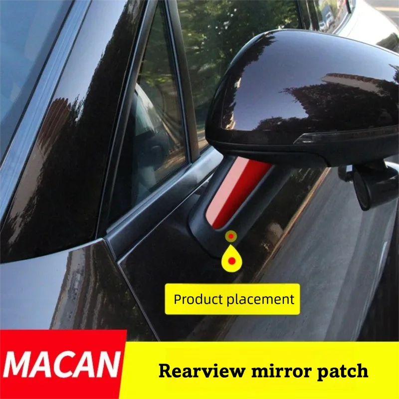 For Porsche Macan 2014 2015 2016 2017-2025 Side Mirror Stem Trim Sticker Carbon Fiber Stick-on Arm Wrap Interior Exterior Mod